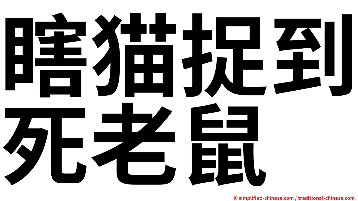 Xiamaozhuodaosilaoshu Xia Mao Zhuo Dao Si Lao Shu Hanyu Pinyin Xia1mao1zhuo1dao4si3lao3shu3 Xia1 Mao1 Zhuo1 Dao4 Si3 Lao3 Shu3 瞎猫捉到死老鼠