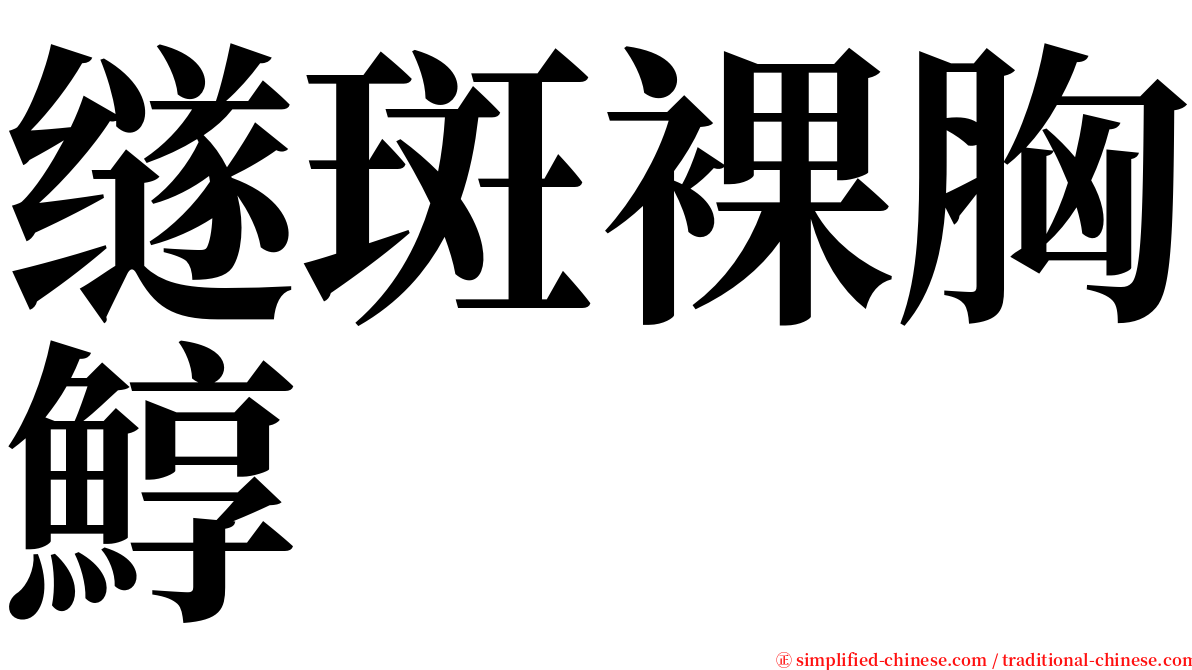 䍁斑裸胸鯙 serif font