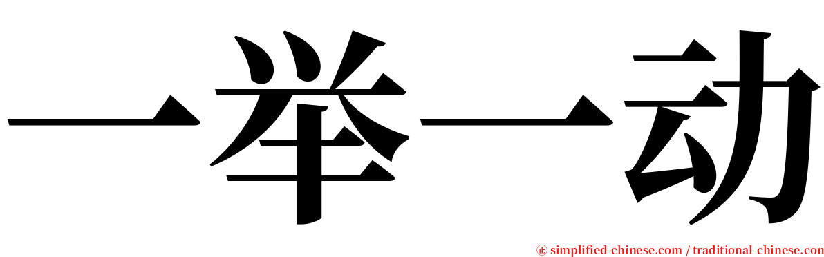 一举一动 serif font