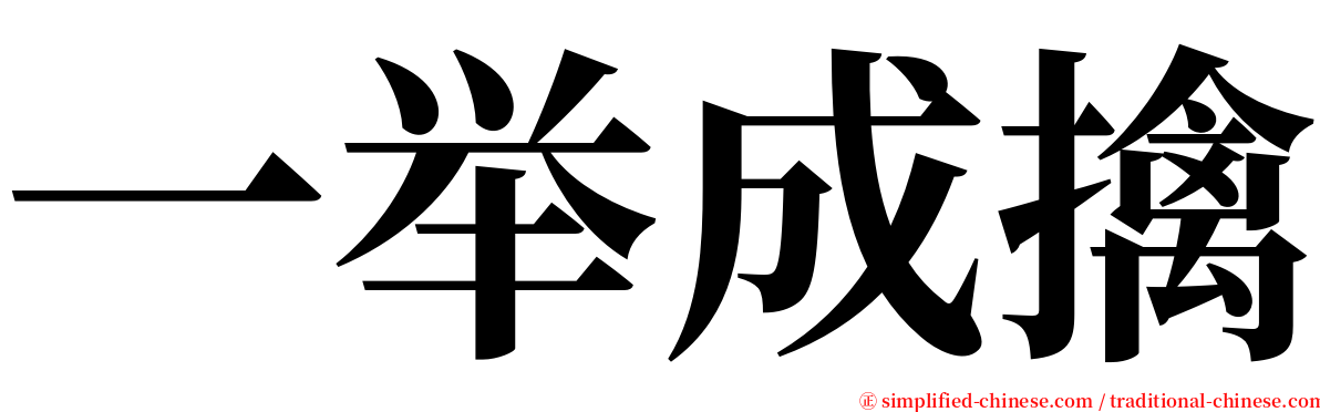 一举成擒 serif font