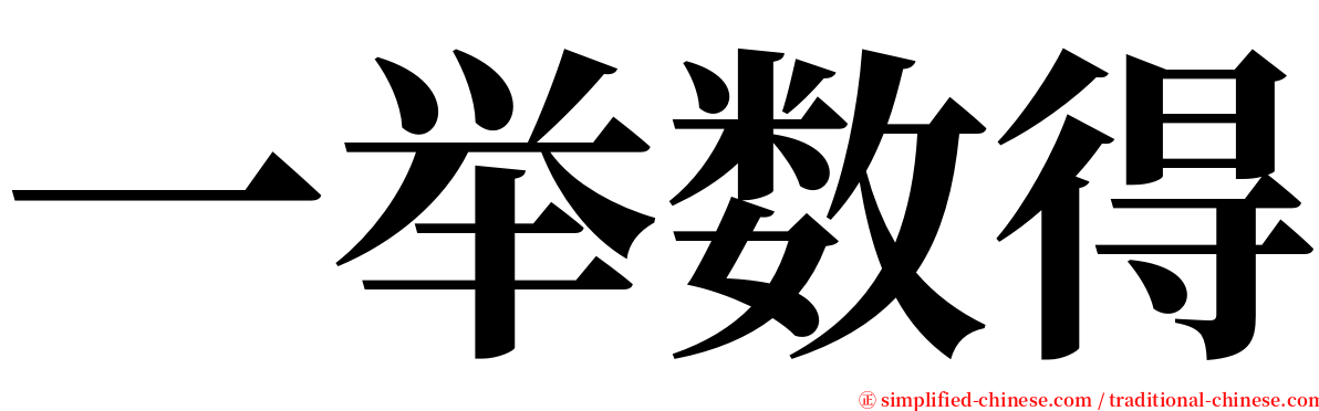 一举数得 serif font