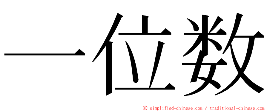 一位数 ming font