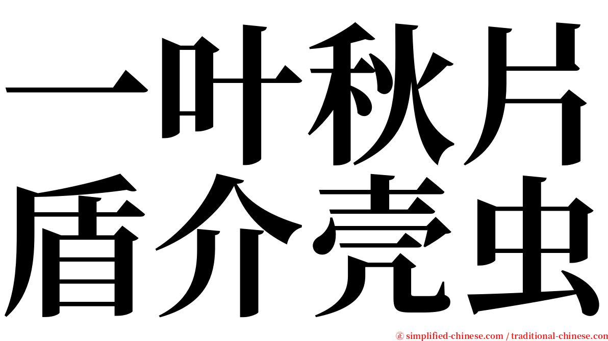 一叶秋片盾介壳虫 serif font