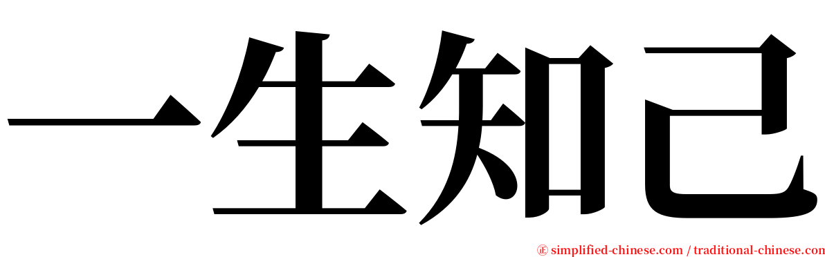 一生知己 serif font