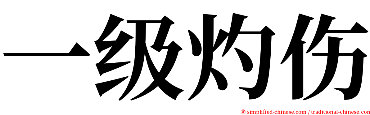 一级灼伤 serif font