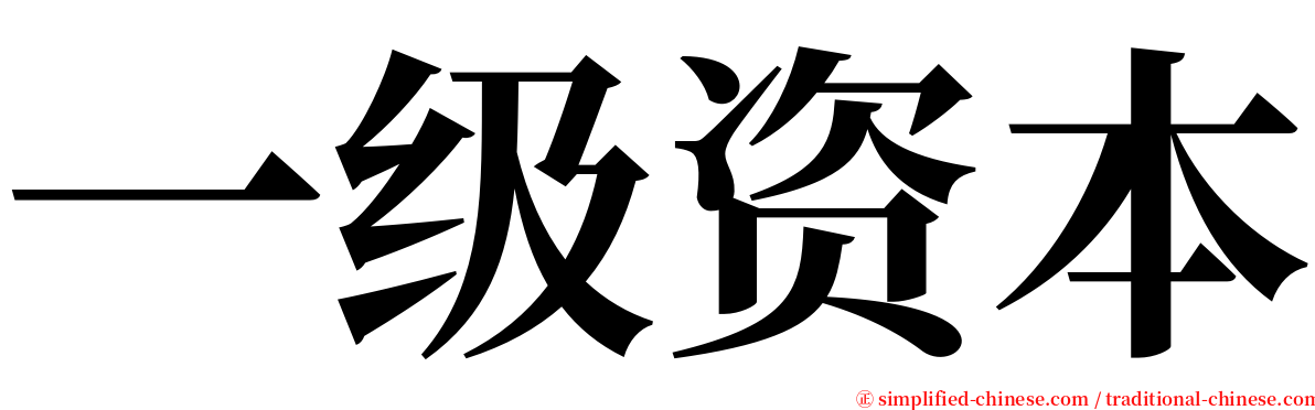 一级资本 serif font