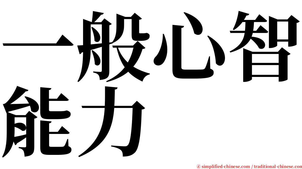 一般心智能力 serif font