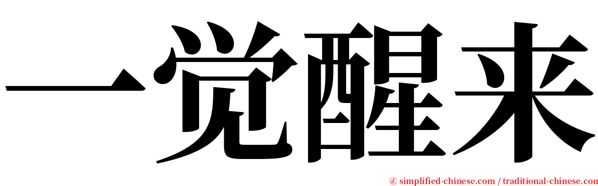 一觉醒来 serif font