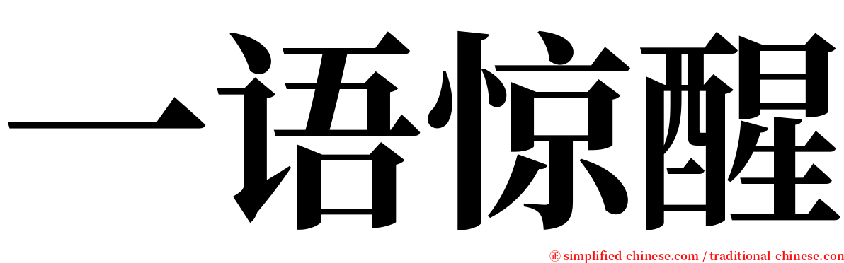 一语惊醒 serif font