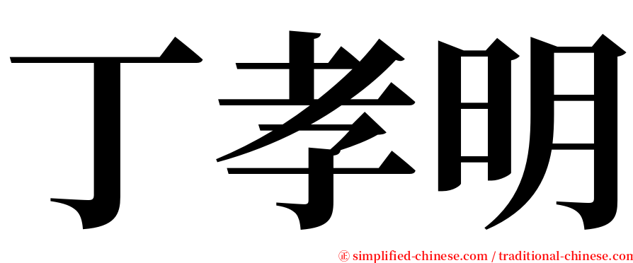 丁孝明 serif font