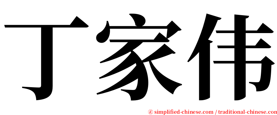 丁家伟 serif font