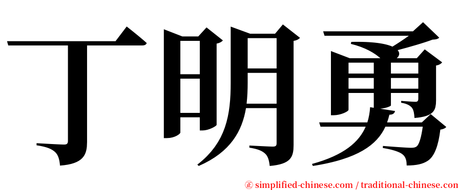 丁明勇 serif font