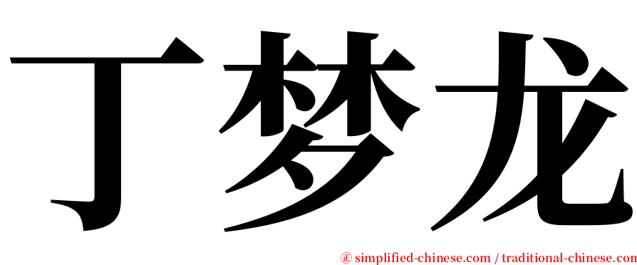 丁梦龙 serif font