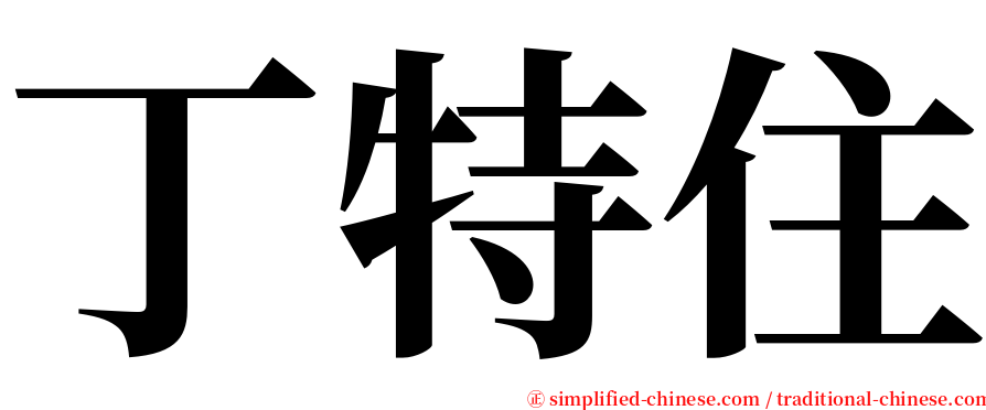 丁特住 serif font