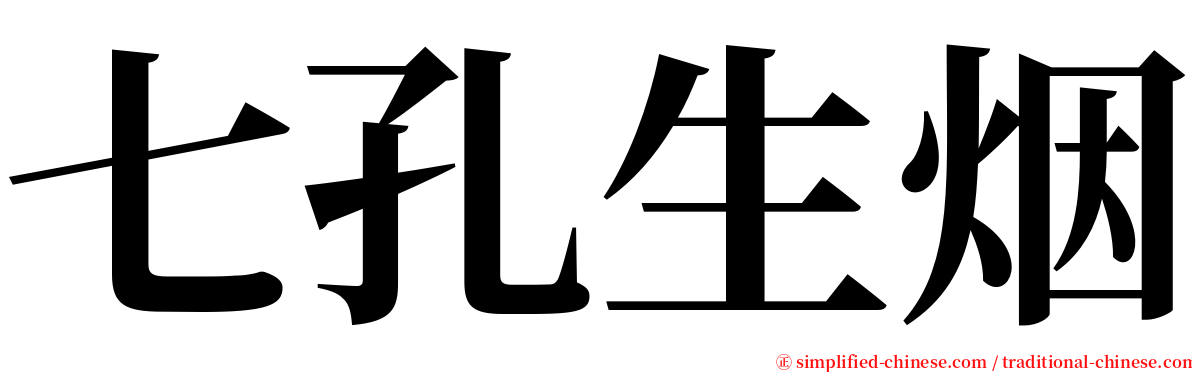 七孔生烟 serif font