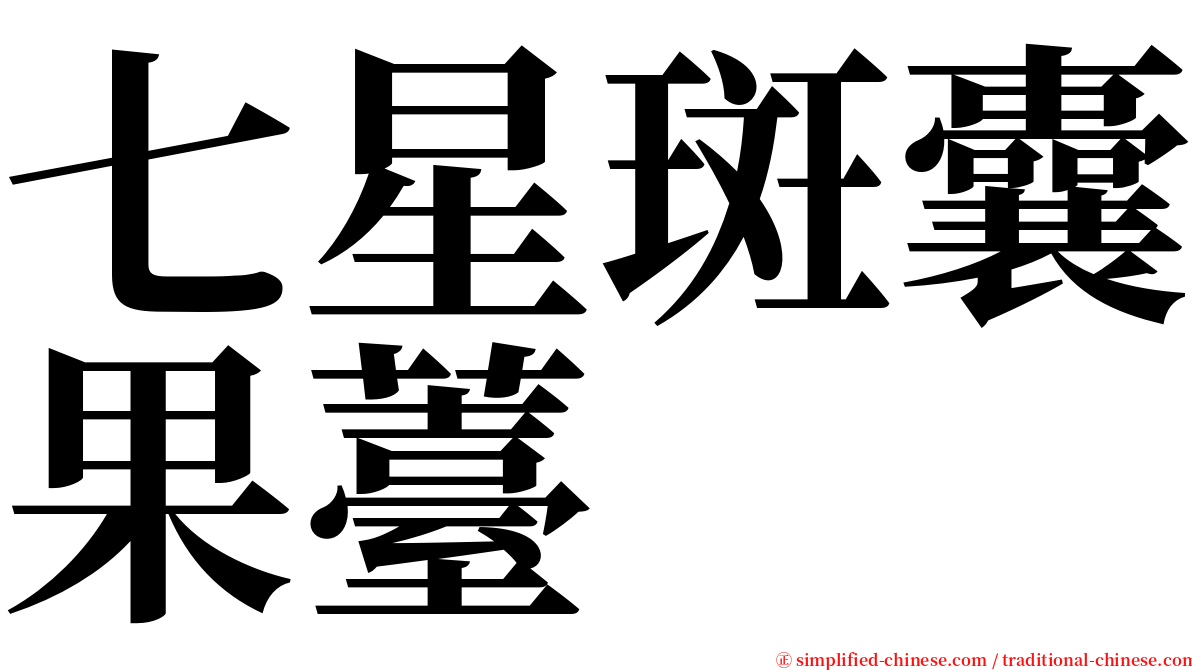 七星斑囊果薹 serif font