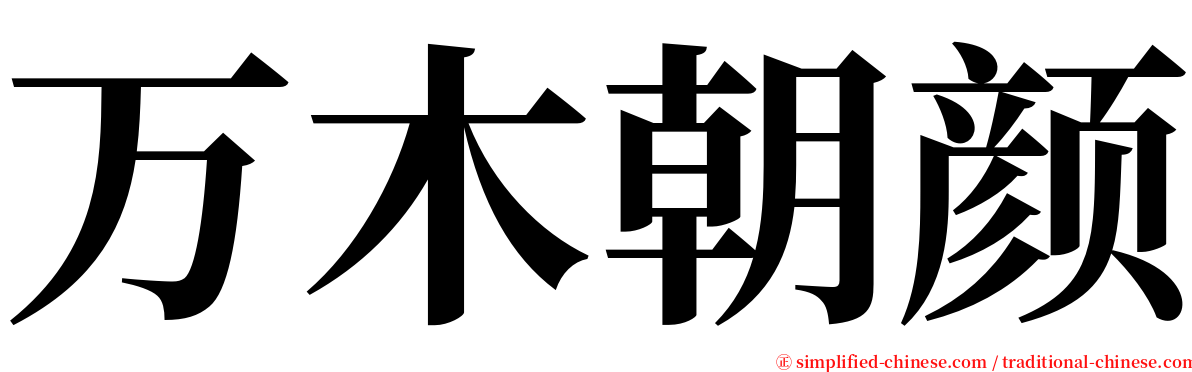 万木朝颜 serif font