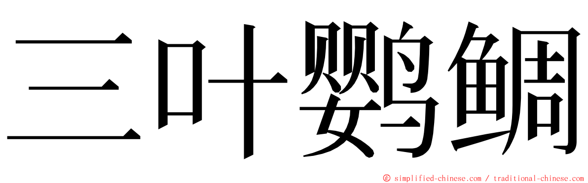 三叶鹦鲷 ming font