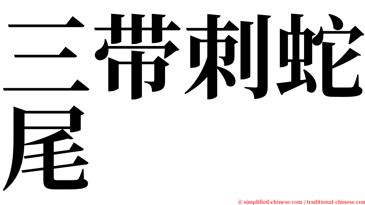 三带刺蛇尾 serif font