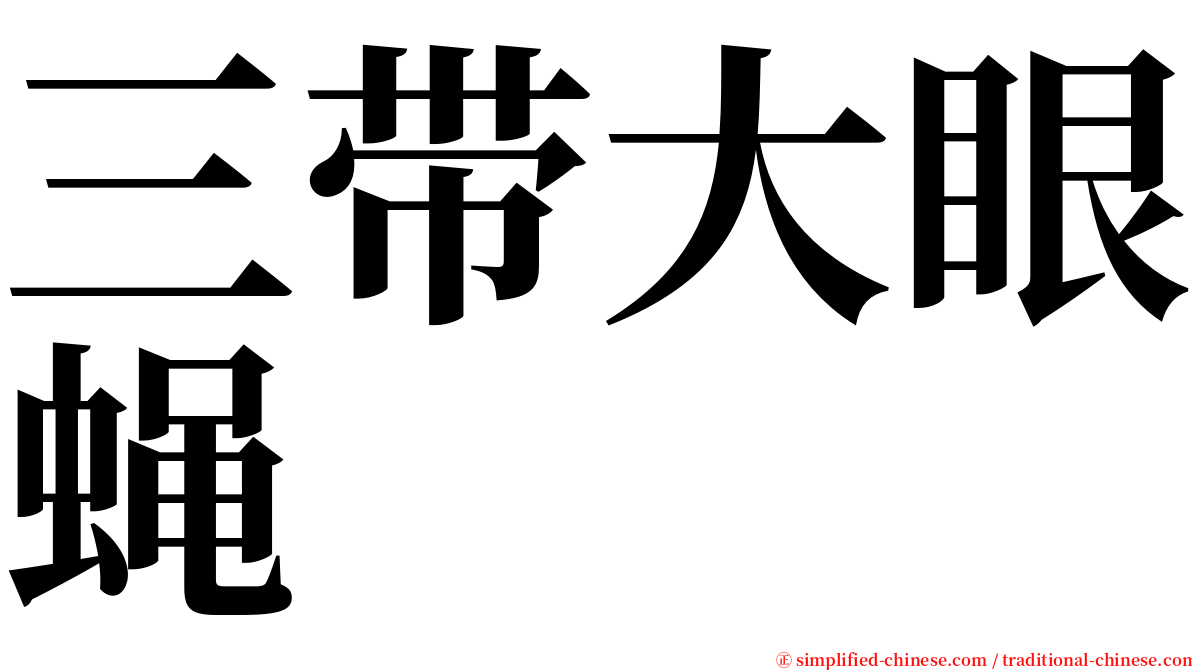 三带大眼蝇 serif font