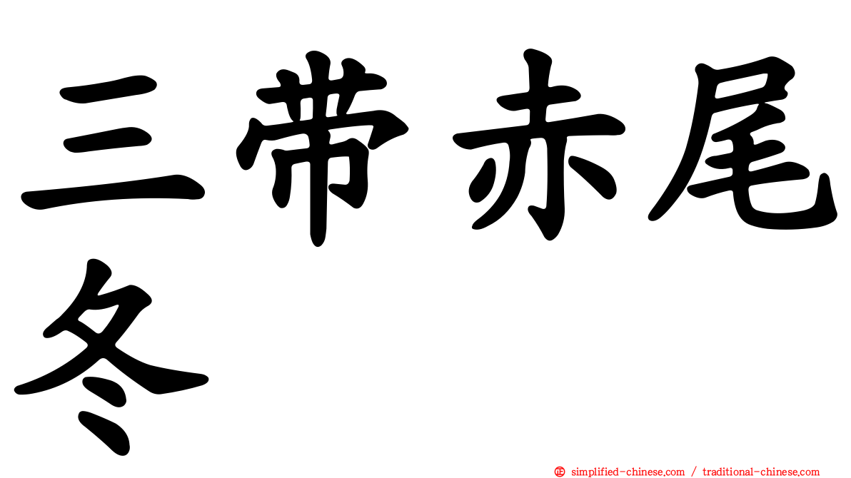 三带赤尾冬