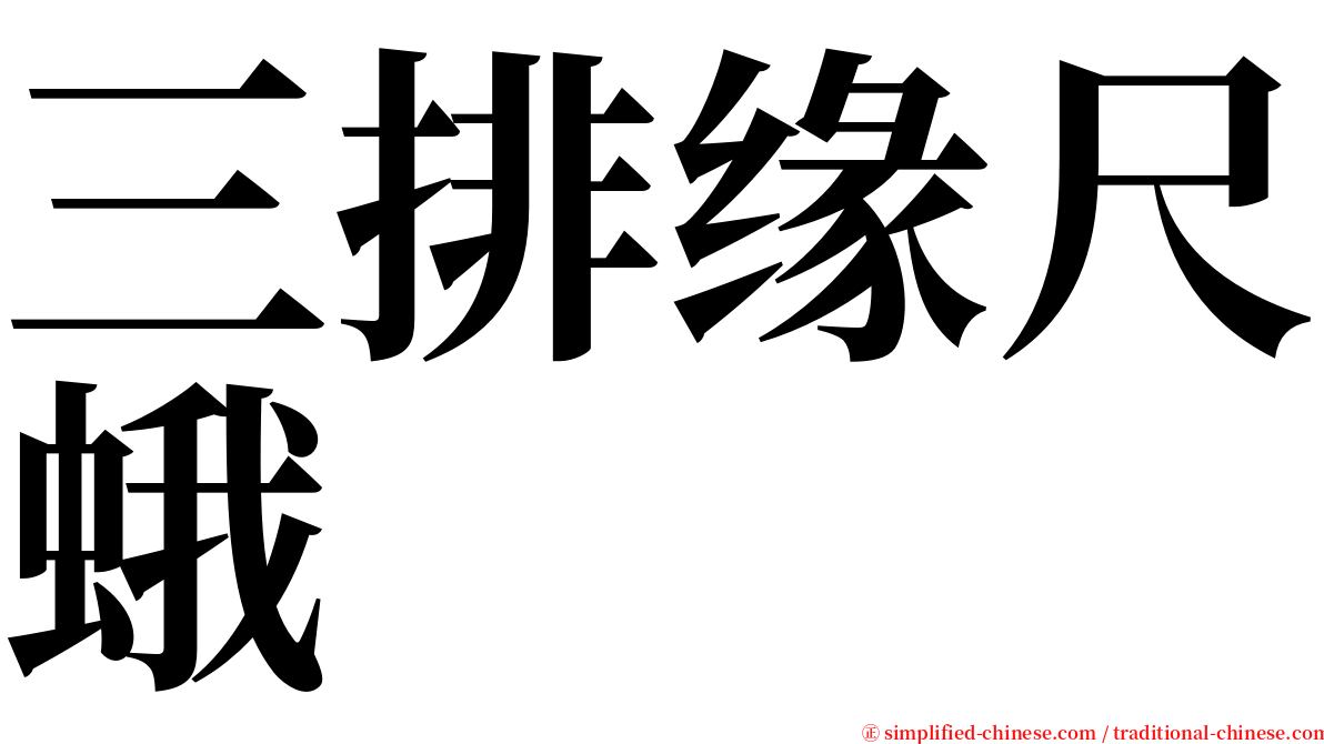 三排缘尺蛾 serif font