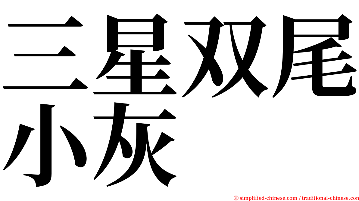 三星双尾小灰 serif font