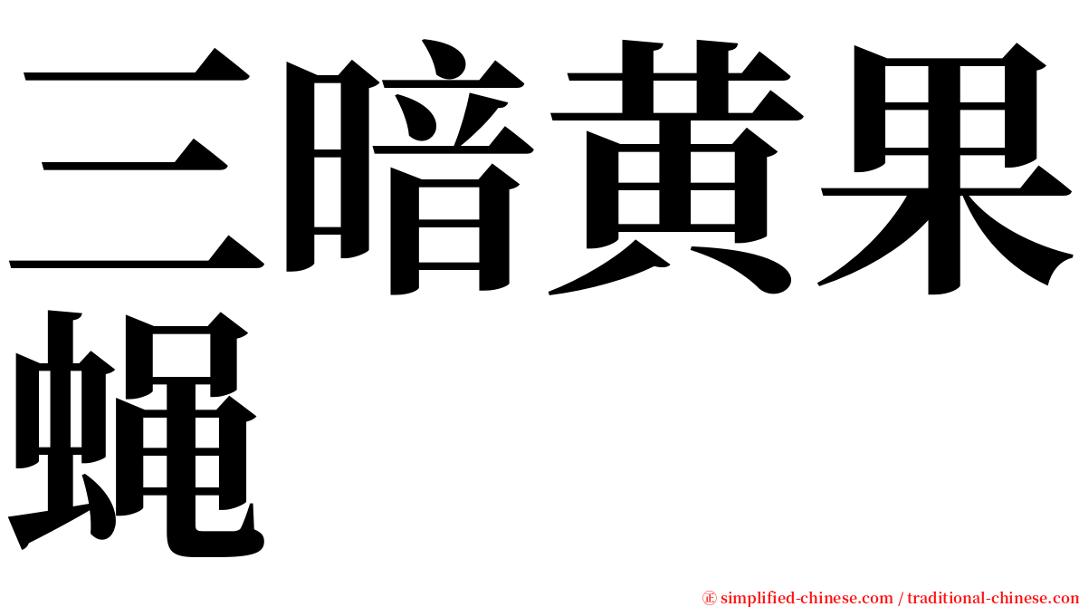 三暗黄果蝇 serif font