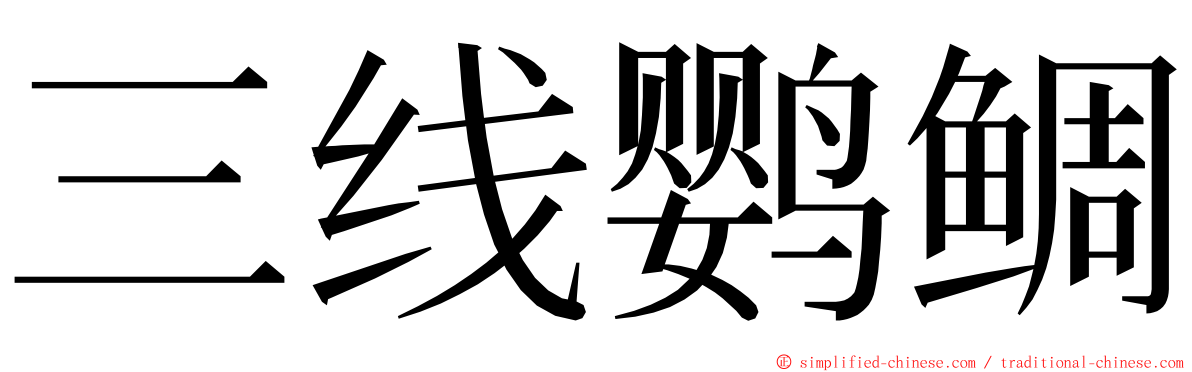 三线鹦鲷 ming font