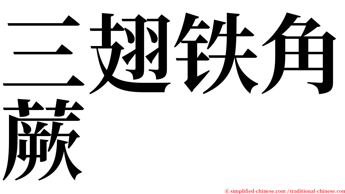 三翅铁角蕨 serif font