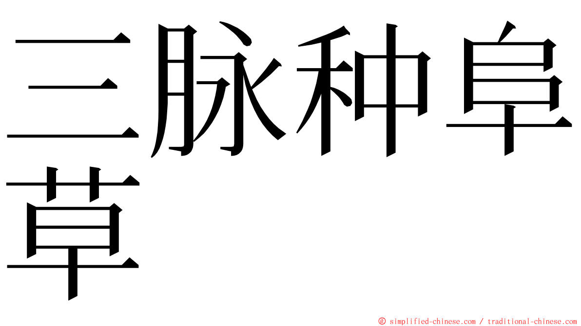三脉种阜草 ming font