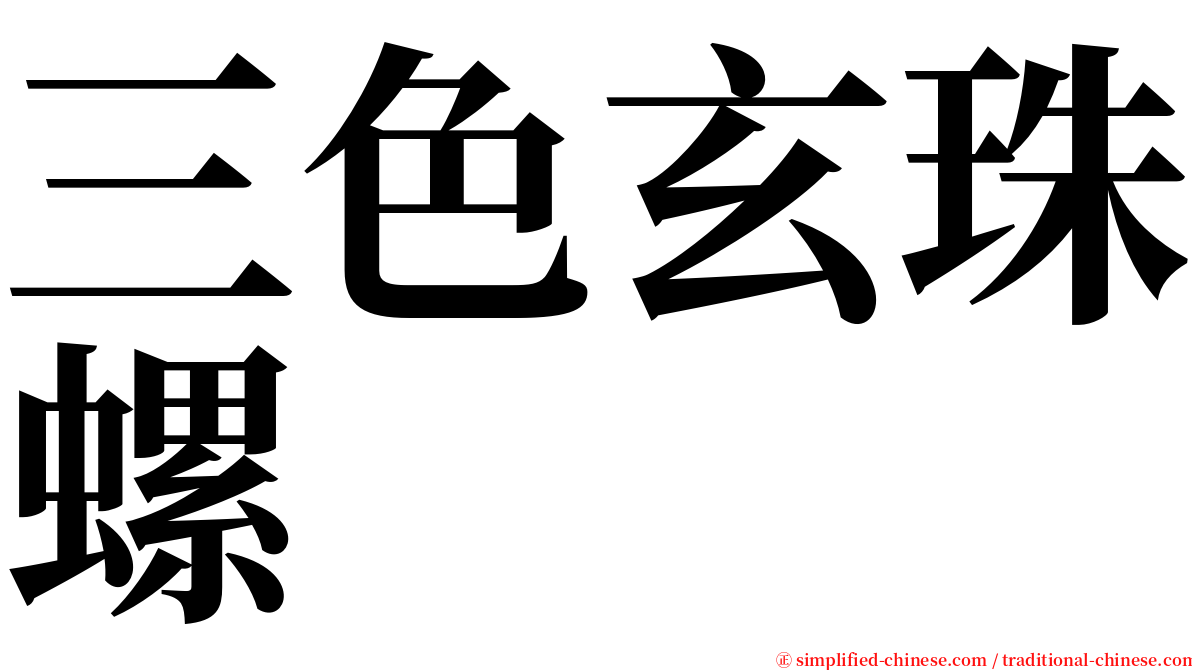 三色玄珠螺 serif font