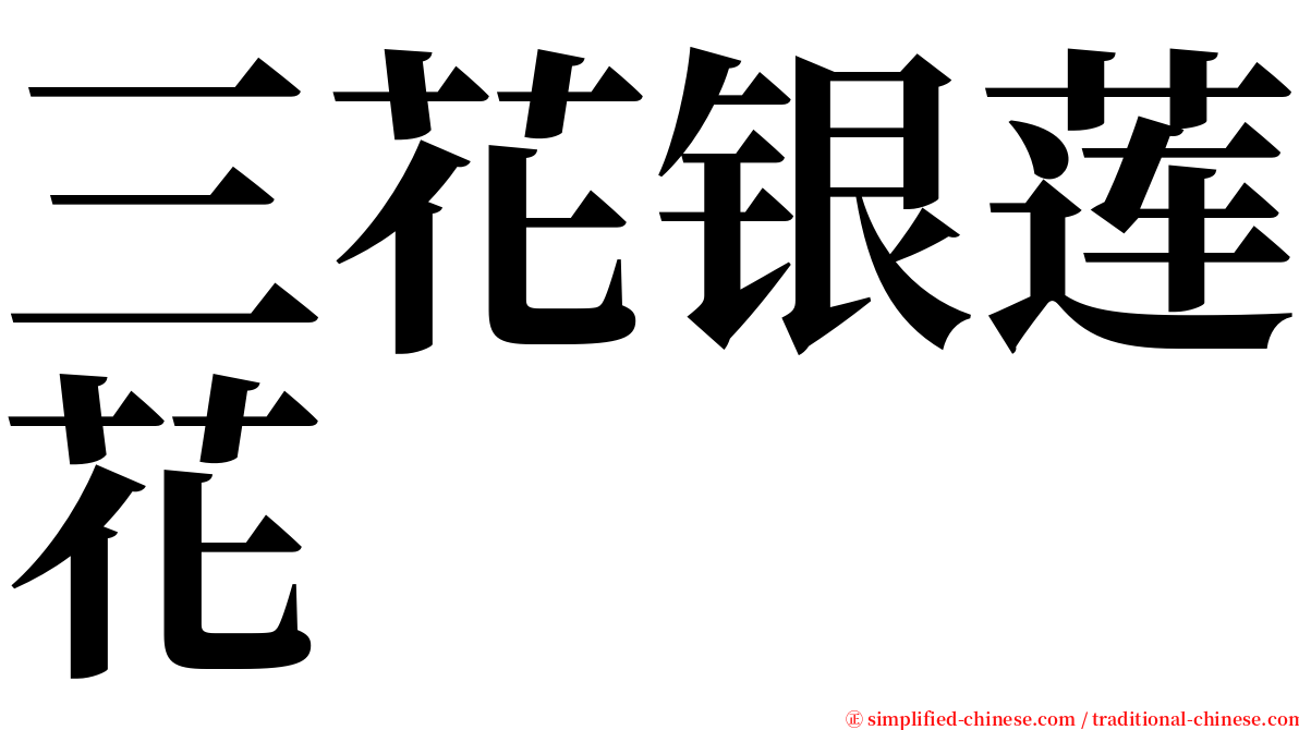 三花银莲花 serif font