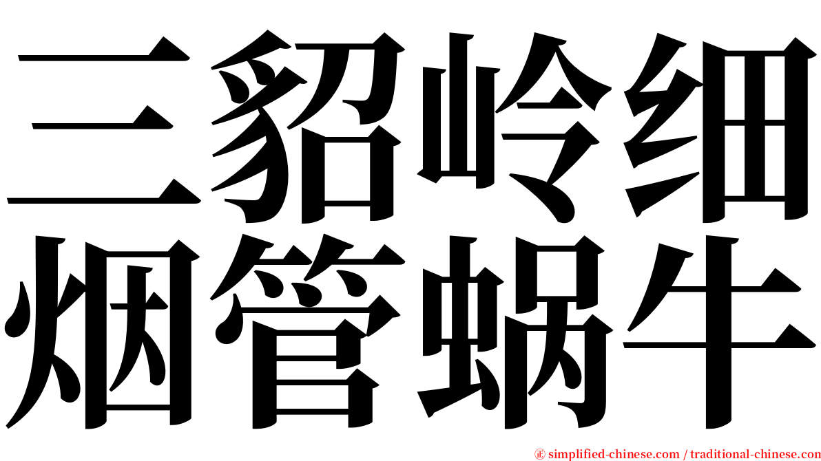 三貂岭细烟管蜗牛 serif font