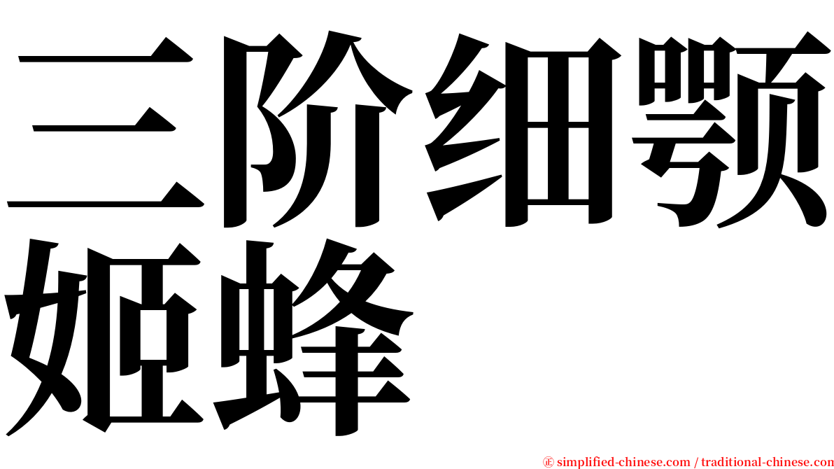 三阶细颚姬蜂 serif font