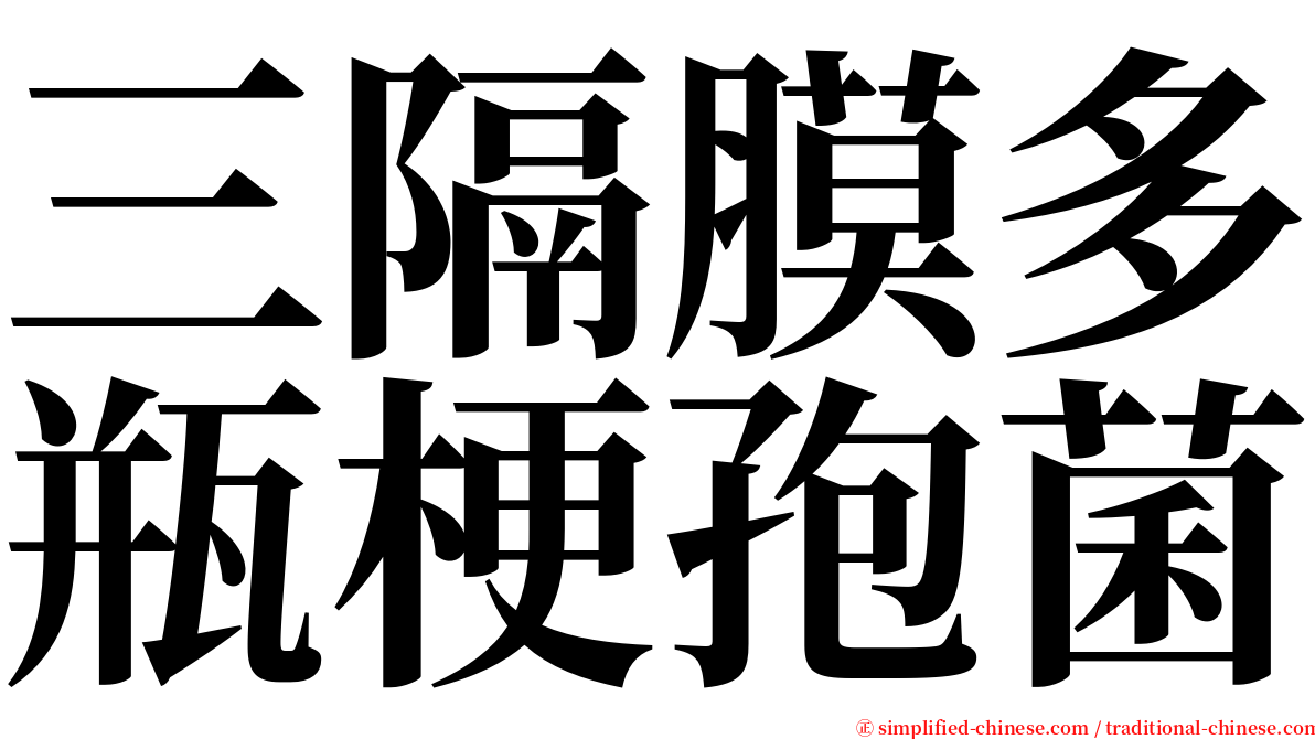 三隔膜多瓶梗孢菌 serif font