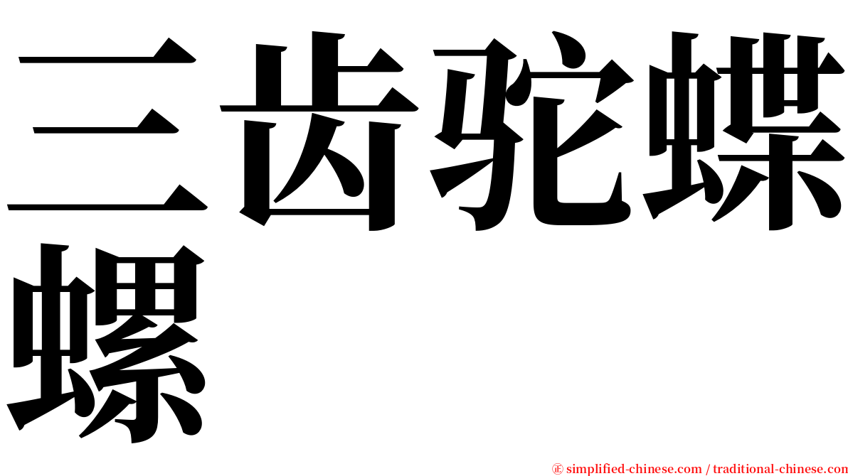 三齿驼蝶螺 serif font