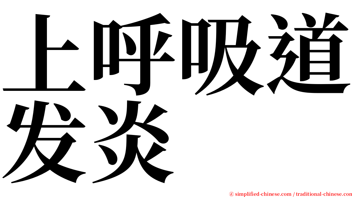 上呼吸道发炎 serif font