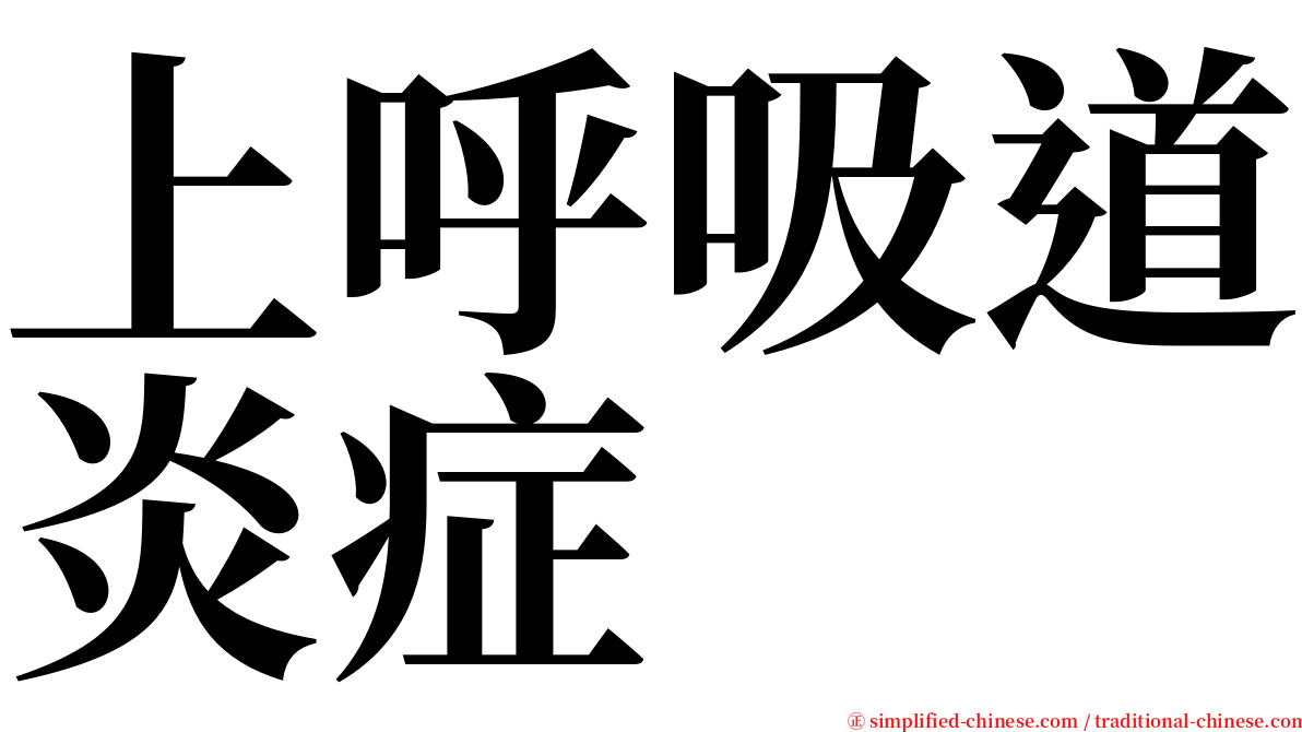 上呼吸道炎症 serif font