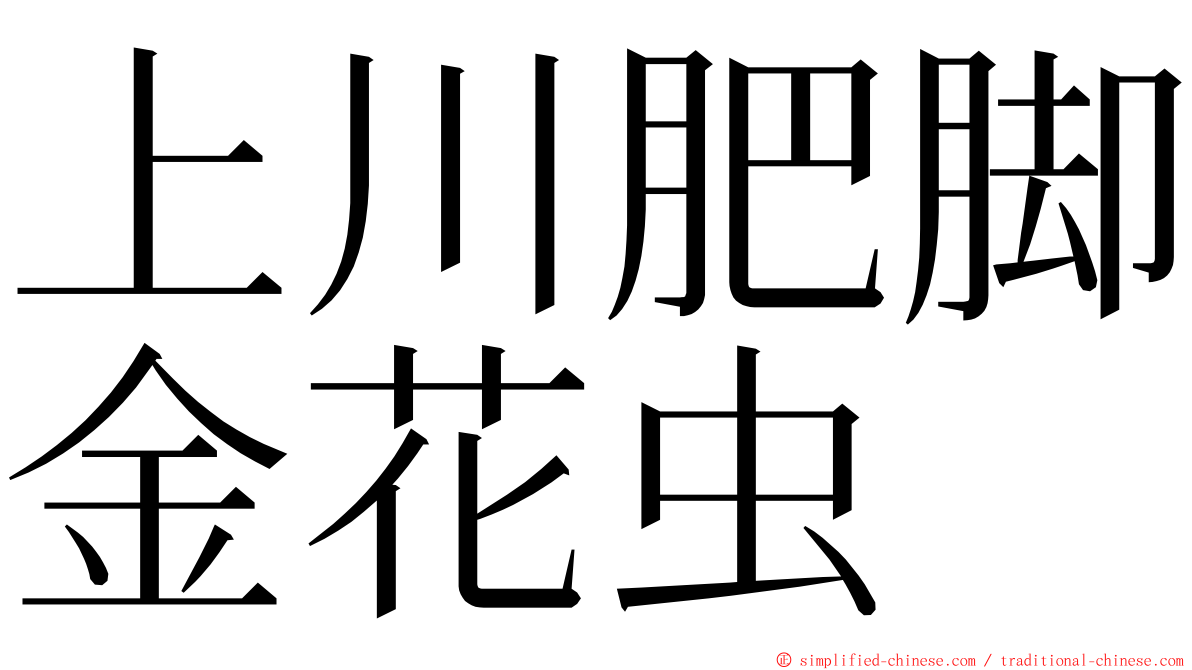 上川肥脚金花虫 ming font