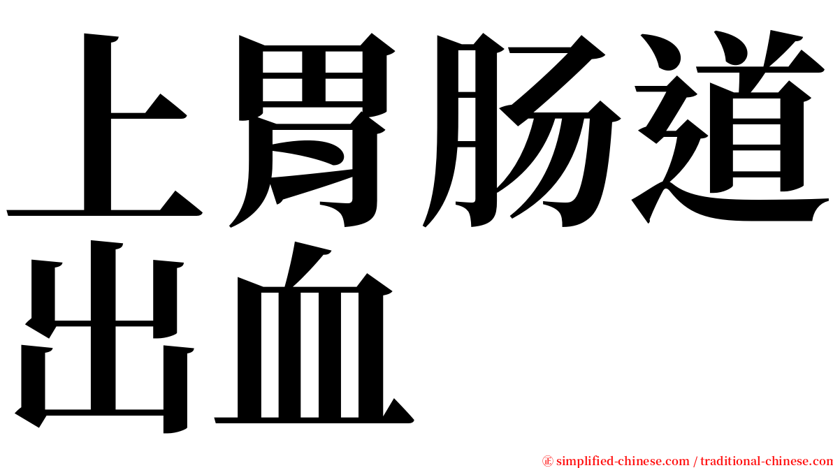 上胃肠道出血 serif font