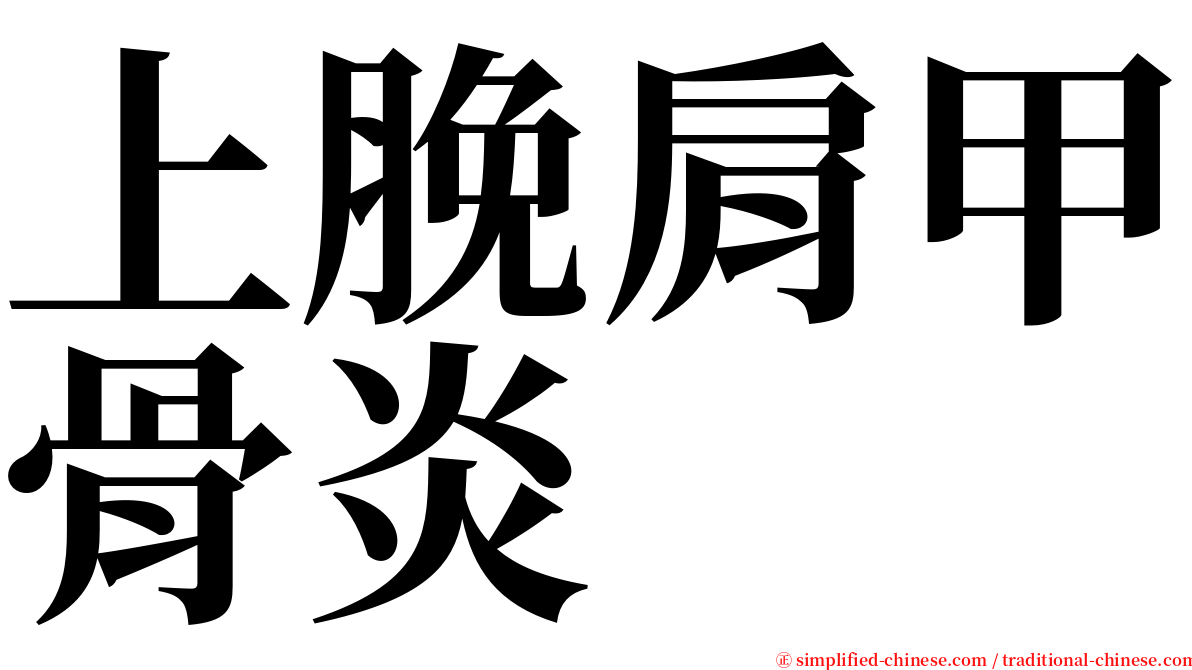 上脕肩甲骨炎 serif font