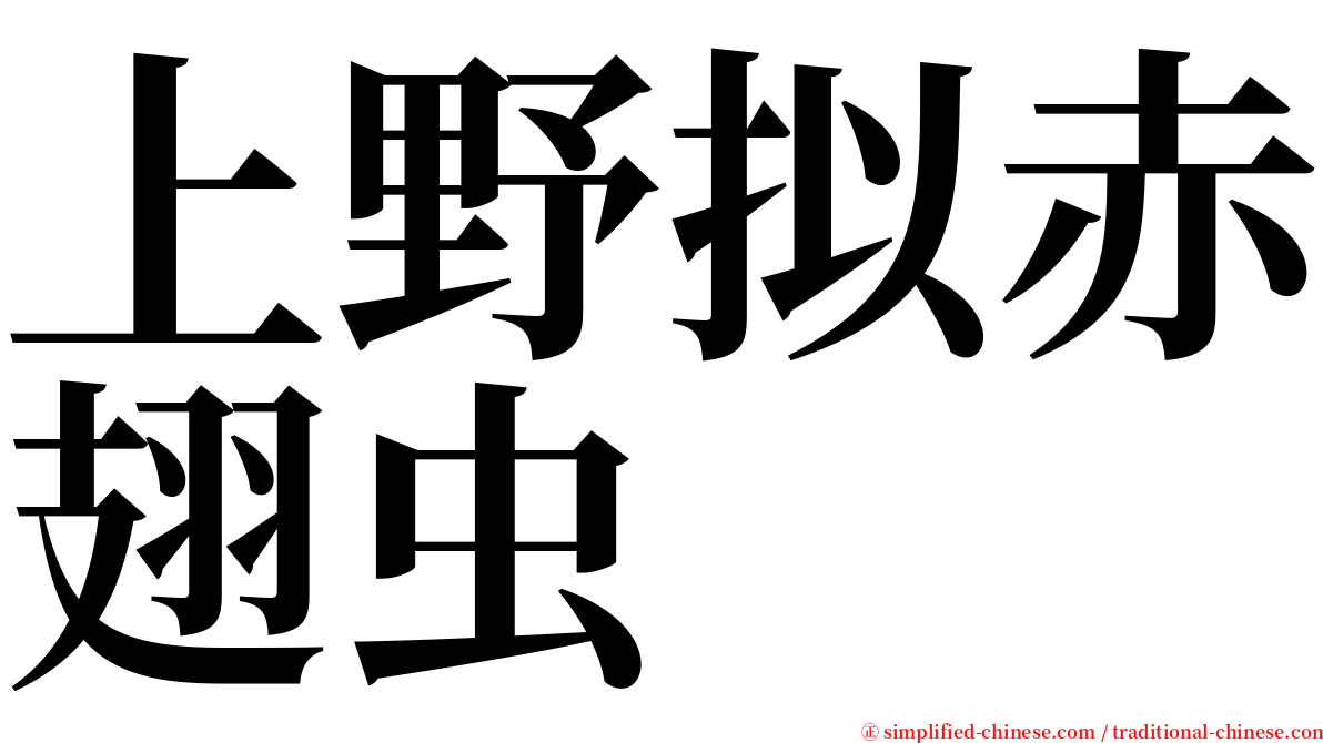 上野拟赤翅虫 serif font