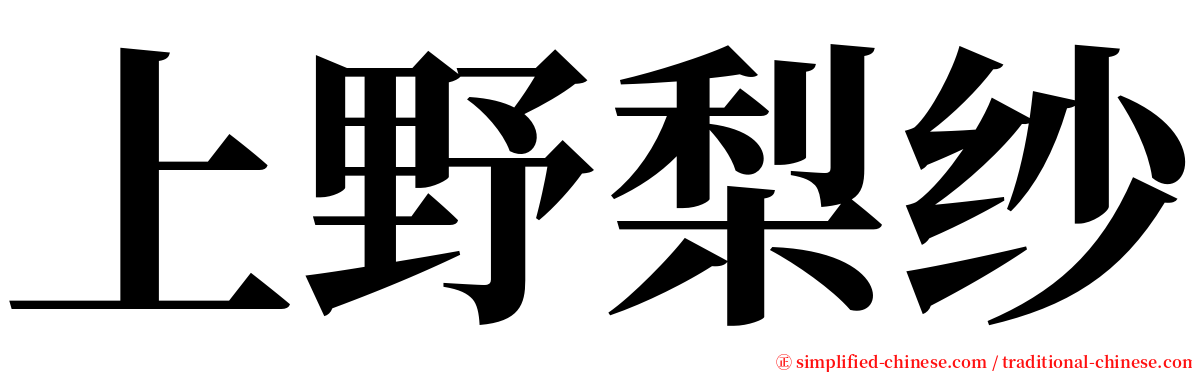 上野梨纱 serif font