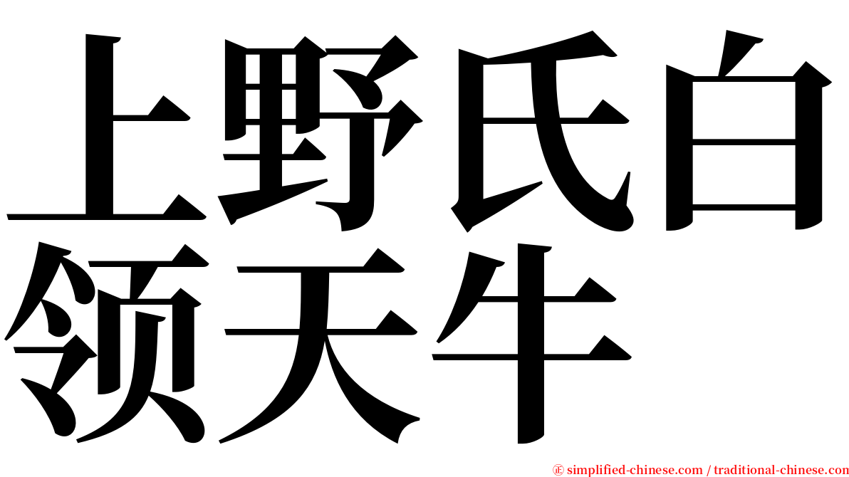 上野氏白领天牛 serif font