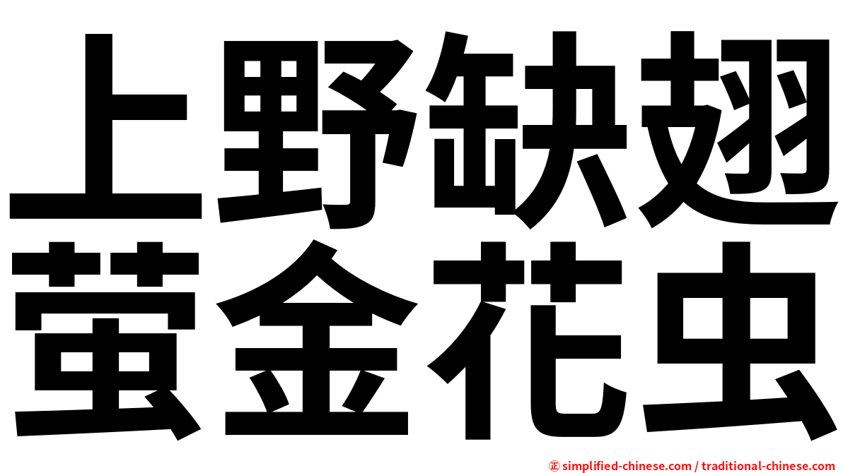上野缺翅萤金花虫