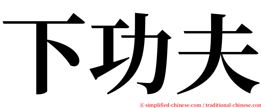 下功夫 serif font