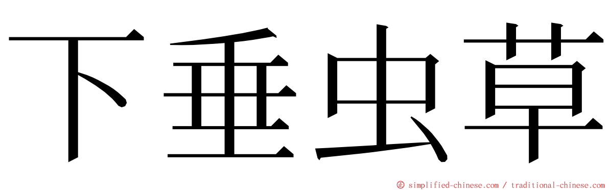 下垂虫草 ming font