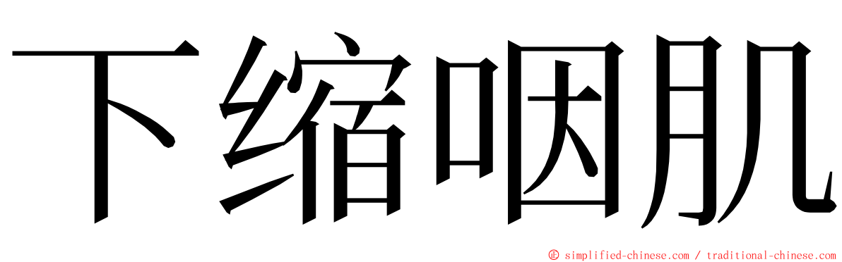 下缩咽肌 ming font