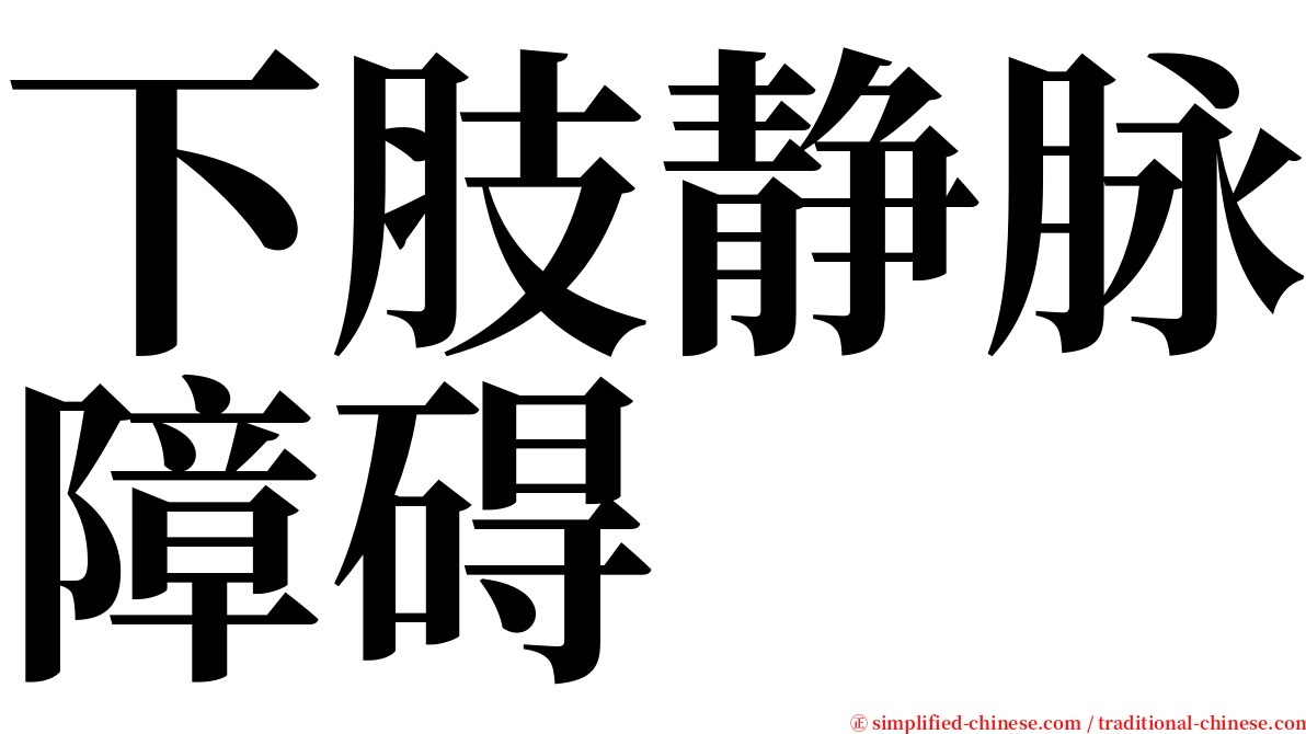 下肢静脉障碍 serif font